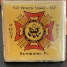 NEW VFW Post 972 Seminole Florida 50 Years Pin KG JD Veterans Foreign Wars picture