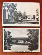 Lot Of 2 Vintage Postcards Middlebury VT Vermont Main Street Old Covered Bridge picture