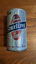 Vintage STERLING Beer Can 12oz Pull Top Empty evansville in  breweriana bar picture