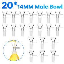 20PCS 14MM Male Glass Bowl For Water Pipe Hookah Bong Replacement Head - US Ship picture