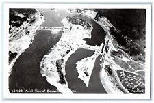 c1950's Aerial View Of Bonneville Dam Oregon OR RPPC Photo Vintage Postcard picture