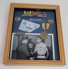 VTG US Military Pins Picture Medals Bars Framed Estate Lot Instructor Merit Army picture