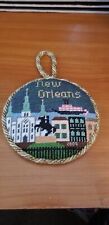 New Orleans Handmade Needlepoint Christmas Ornament  4.25