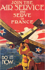 Vintage US Air Service Recruiting Poster WW 1 picture