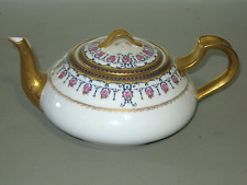 Antique Haviland Limoges Tea Pot Schleiger 970 With Gold Handle, Lid, and Spout picture