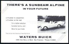 1962 Sunbeam Alpine photo unusual San Francisco dealer vintage print ad picture