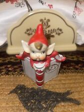 Rare 1950s Red Pixie Elf Open Book MCM Elf Figurine picture