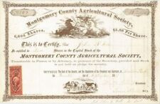 Montgomery County Agricultural Society. - Stock Certificate - Agricultural Stock picture