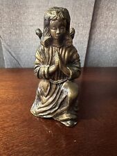 Vintage Bronze Praying Angel Figurine Signed Mitchell 5in” 3lb RARE NUMBERED picture
