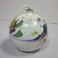 Hand Blown Oil Lamp Witch Ball made in Poland Opalescent Colorful picture