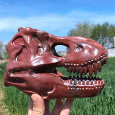 3.93LB Natural Quartz Crystal Hand Carving Red Jasper Dinosaur Skull Reiki Gift picture