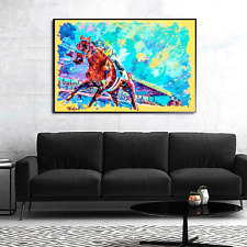 Sale American Pharoah Hand-Textured 24H X 36W Canvas Giclee Framed $795 Now $245 picture