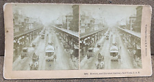 The Bowery & Elevated Railroad New York NY Kilburn Stereoview 1891 picture
