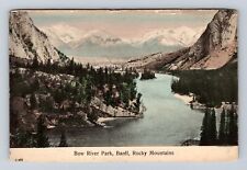 Banff Alberta-Canada, Bow River Park, Rocky Mountains, Vintage Souvenir Postcard picture