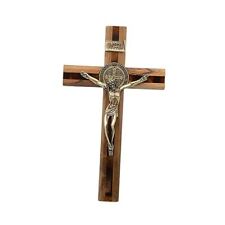 Intercession Saint Benedict Wall Crucifix with Inner Cross () Antique Gold picture