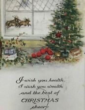 1918 Christmas Tree Gifts Postcard Reindeer OCP Owen Card Pub Co picture