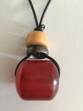 Gorgeous Vintage Large red Agate Barrel cylindrical pendant rope Necklace  picture