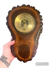 Vintage Barometer On Slab Of Wood By Ohio Company Made In England picture