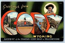 1946 Greetings From Cody Buffalo Bill's Wyoming Correspondence Vintage Postcard picture