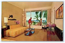 c1950's Kona Inn Guest Room Kailua Kona Island Of Hawaii HI, Interior Postcard picture