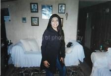 LATINA Pretty Young Woman FOUND PHOTOGRAPH Original Color Snapshot VINTAGE 11 2 picture