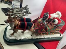 VTG Holiday Creations Animated Musical Santa Sleigh with Reindeer Christmas picture