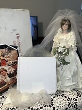 Vtg Danbury Mint Princess Diana Porcelain Bride Doll Royal Wedding1986 W/ Plate picture