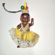 VTG Jamaican AA Souvenir Doll W/Fruit & Jewlery - Hanging Handmade Art- JAMAICA picture
