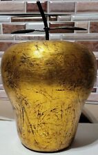 Mid Century Gilt Porcelain Textured Gold Leaf Apple Italy Circa 19070s RARE picture