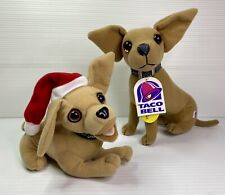 VTG 1998 Taco Bell Plush Dogs Santa Hat & Yo Quiero Taco Bell Do Not Talk picture