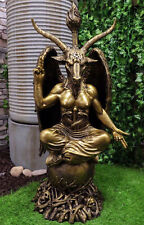 Large Gold Tone 3 Feet Oversized Sabbatic Goat Baphomet Statue picture