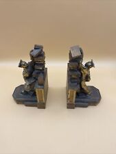 Vintage Craftsman Brass Bookends Falling Books student not dodge nice Patina picture