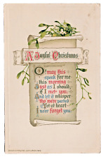 Postcard A Joyful Christmas 1913 Poem to Loved One Far Away John Winsch Embossed picture