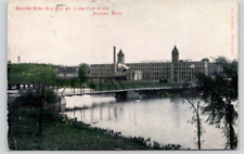 POSTCARD BELDING BROS SILK MILL NO. 2 & FLAT RIVER BELDING MICHIGAN - 1908 picture
