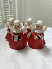 Vintage Christmas Choir Musical Angel Figurines Set Of 4 - MCM Kitsch Decor picture