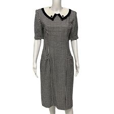 Vintage 70s Donna Morgan Women's Dress Checkered  Collared Size 9/10 picture