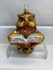 Glassware Art Studio-Poland-Wise Old Owl Ornament- Blown Glass- 4