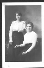 Postcard c1910 Vintage RPPC AZO Up Triangle Two Lovely Women Portrait Erickson picture
