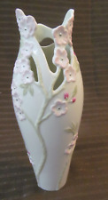 Graceful Vintage Lenox CHERRY BLOSSOM Vase Embossed Cutouts~Perfect picture