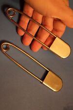 2 Huge silvery color Safety Pins -  picture