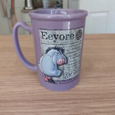 Vintage Eeyore Walt Disney World 3D Large Embossed Pastel Purple Mug picture