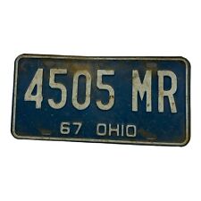 Old License Plate RUSTY CRUSTY  Woppity Bent - Ohio 1967 Plate no. 4505 MR picture