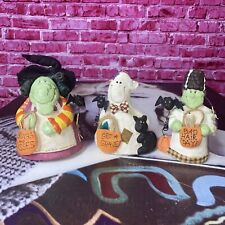 Vintage Halloween Set Of Three Figurines 90’s  Decor Witch Ghost Bride Of Frank picture