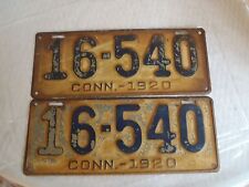 1920 Connecticut License Plate Tag 16 540 pair picture