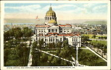 Harrisburg Pennsylvania State Capitol seen from Penn-Harris Hotel ~ 1920s picture