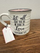 Coffee Tea Mug Stoneware Bible Verse 1st Corinthians 16:14 —LOVE —NEW/other picture