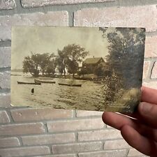 1914 HOTEL AT BREEZY POINT OKAUCHEE LAKE WISCONSIN POSTCARD RPPC picture