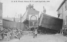 Railroad Train Wreck Sidney New York NY Reprint Postcard picture