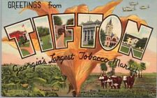 1942 TIFTON, Georgia Large Letter Postcard 