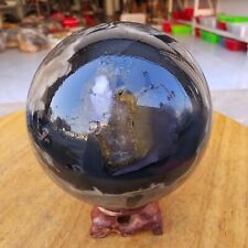 780g RARE Natural blue Volcanic Rock agate Sphere Quartz Crystal Ball Healing picture